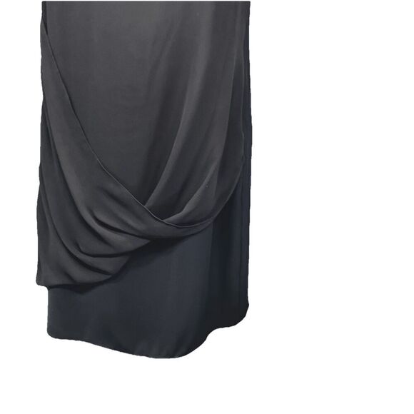 AllSaints Afia  Black Dress Size 8 Black Mini Twist Overlay Party Ready Side zip - Picture 6 of 13